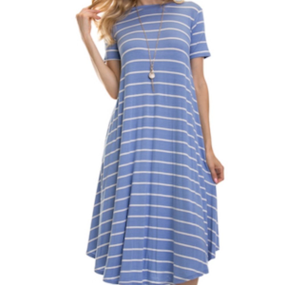 Striped Midi Dress / Pool Coverup